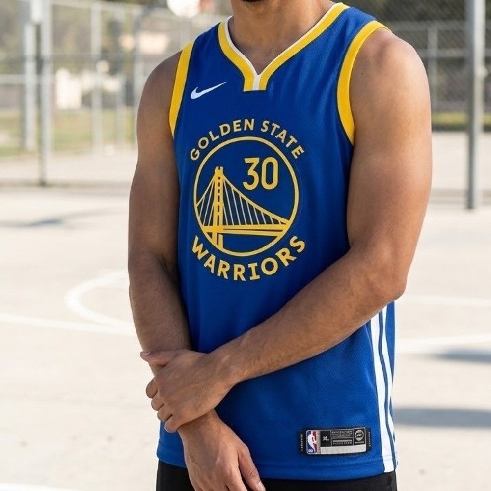 Stephen Curry Golden State Warriors Jersey Mens XL Blue NBA Swingman Fanatics 30